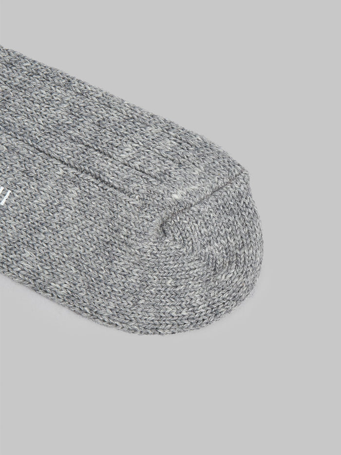 Nishiguchi Kutsushita Wool Cotton Socks Charcoal Toe