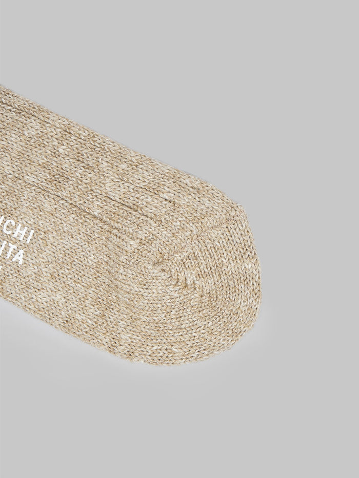 Nishiguchi Kutsushita Wool Cotton Slab Socks Red Toe