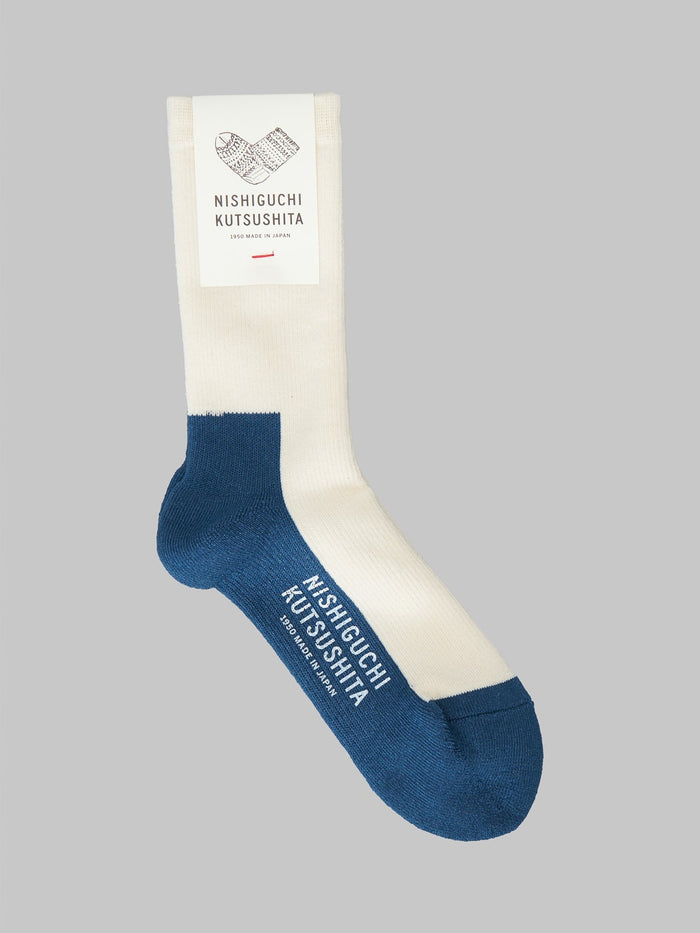 Nishiguchi Kutsushita Wool Pile Walk Socks Ivory warm