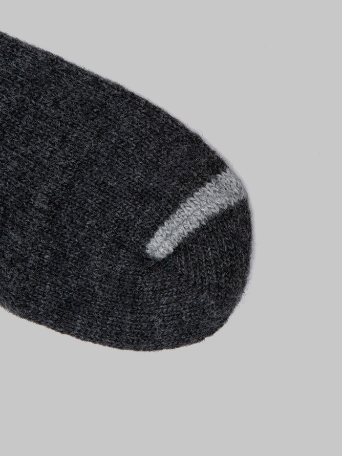 Nishiguchi Kutsushita Wool Ribbed Socks Charcoal - Redcast Heritage Co.