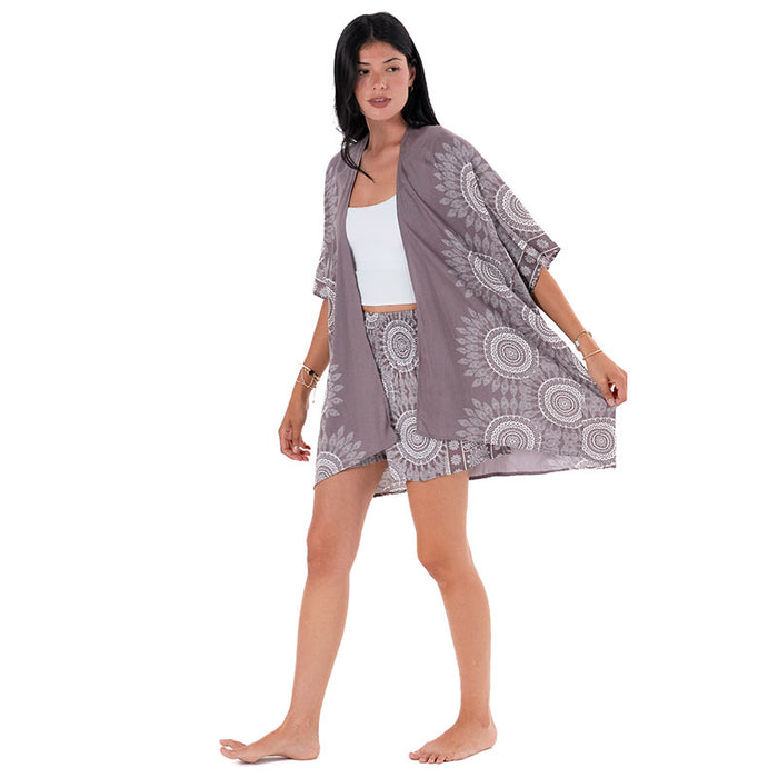 Nosara Demi Kimono, front, hem held open
