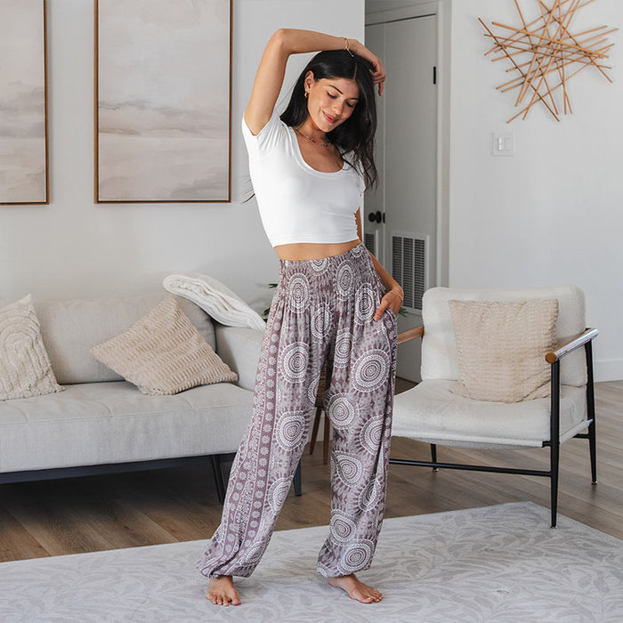 Nosara Harem Pants, worn indoors