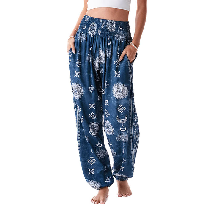 Nova Blue Harem Pants, front
