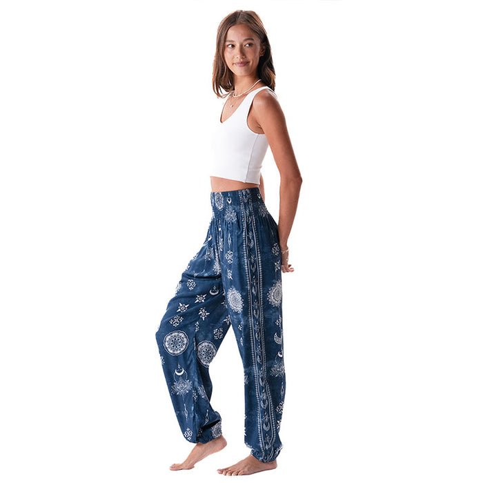 Nova Blue Harem Pants, side
