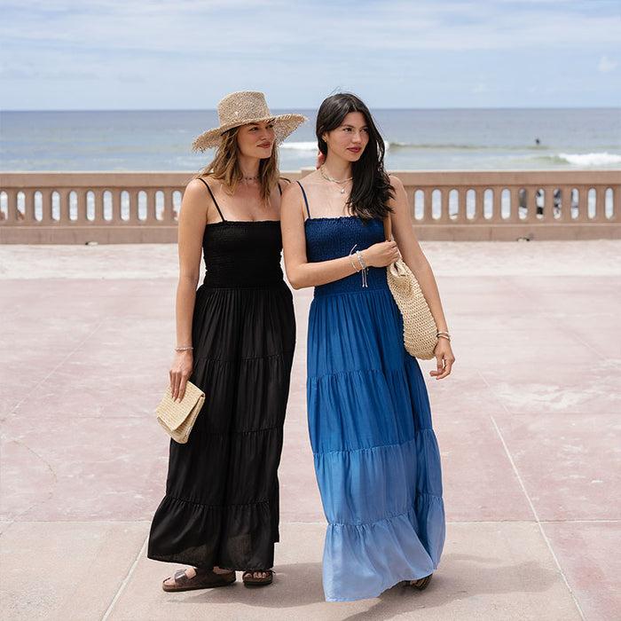 Ocean Mist Mai Tai Maxi Dress, worn on the boardwalk