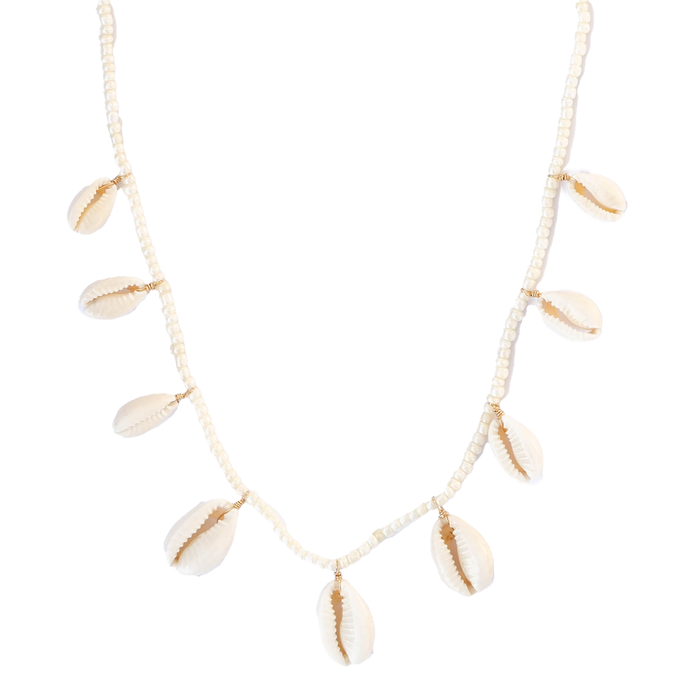 Oceans Treasure Island Girl Necklace, flat lay