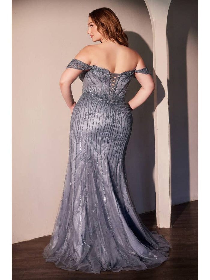 {WHOLESALE OFF THE SHOULDER BEADED PLUS SIZE GOWN} - {} at {Linda Mariposa}