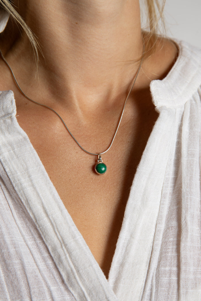 One of a Kind Malachite Pendant P137