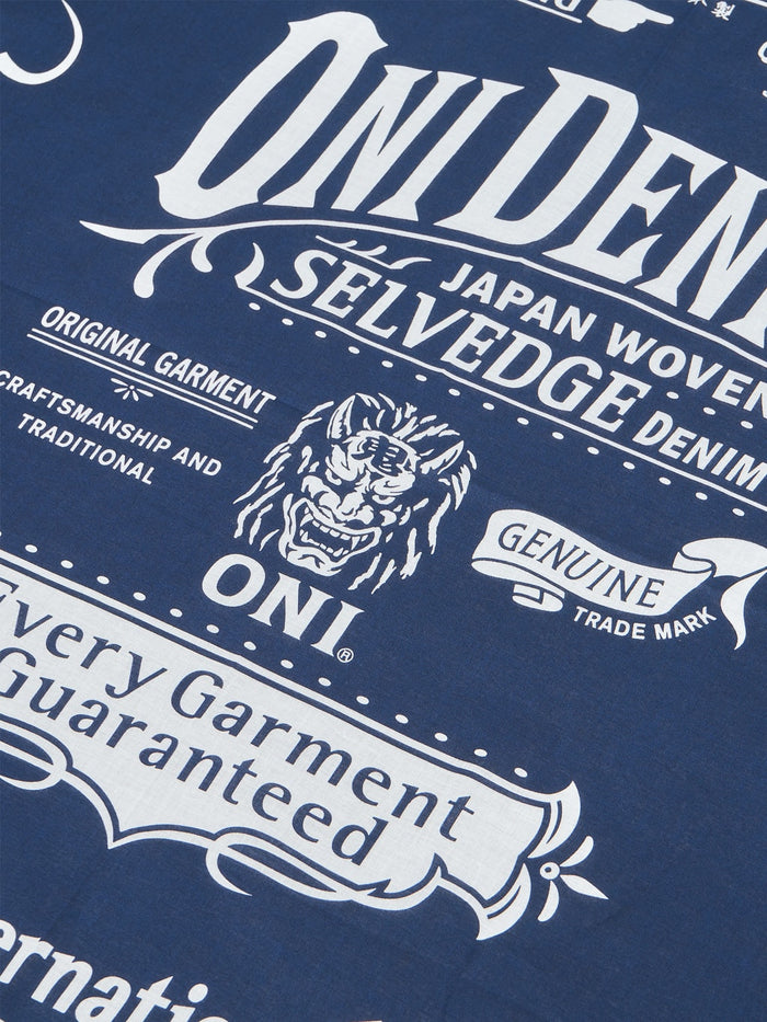 ONI Denim Navy Bandana logo details