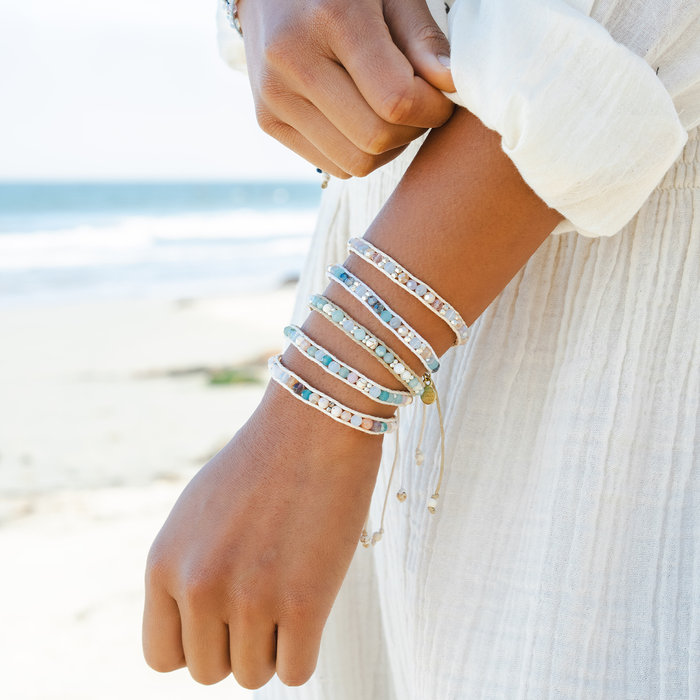 Over the Moon Healing Bracelet, stacked on wrist
