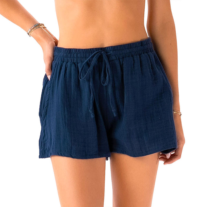 Oxford Cotton Cabana Shorts, front detail