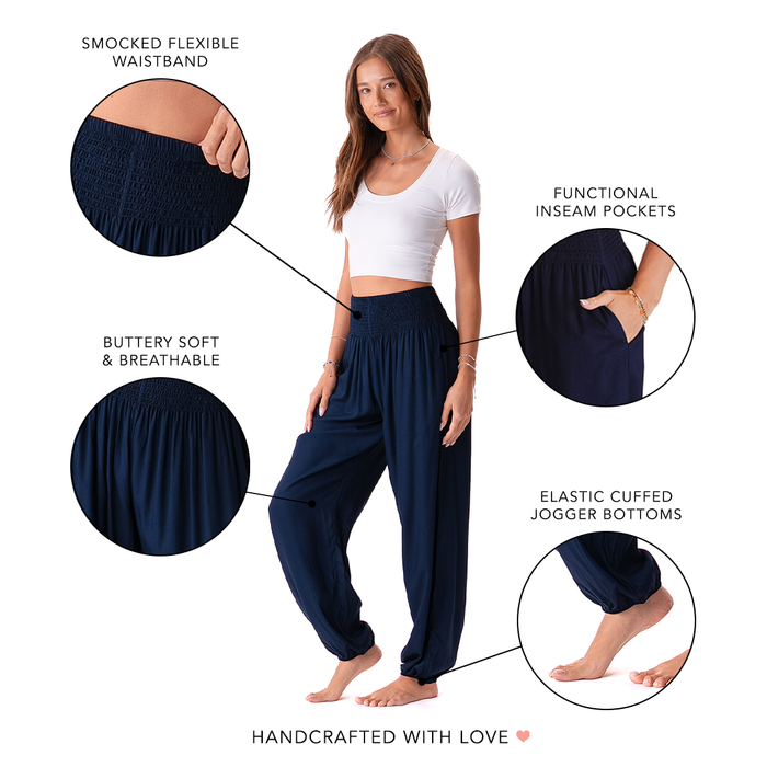 Oxford Harem Pants, feature callouts
