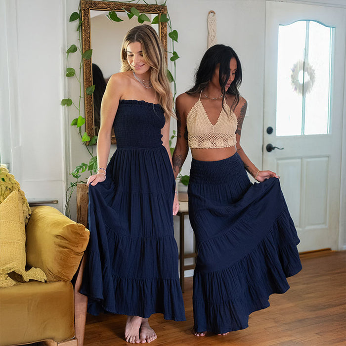 Oxford Sundrift Maxi Skirt, worn with a friend