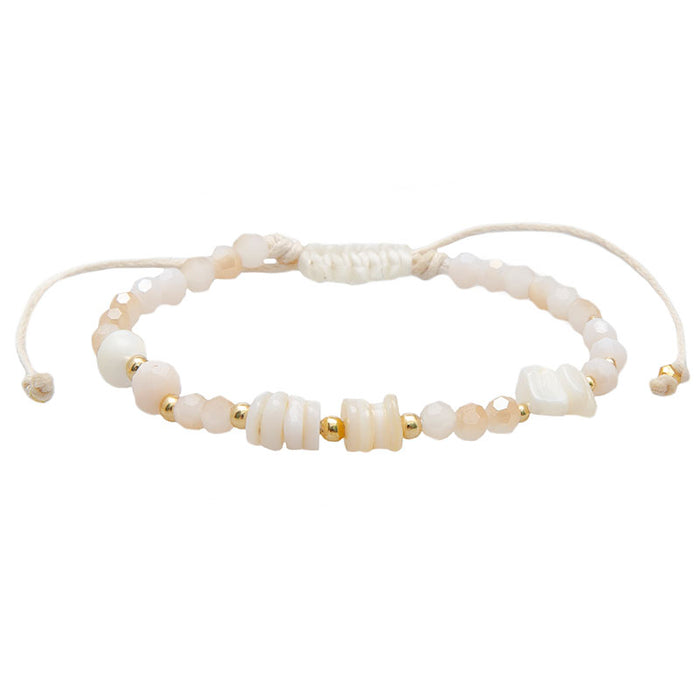 Oyster Cove Crystal Tide Bracelet, flat lay cotton cord