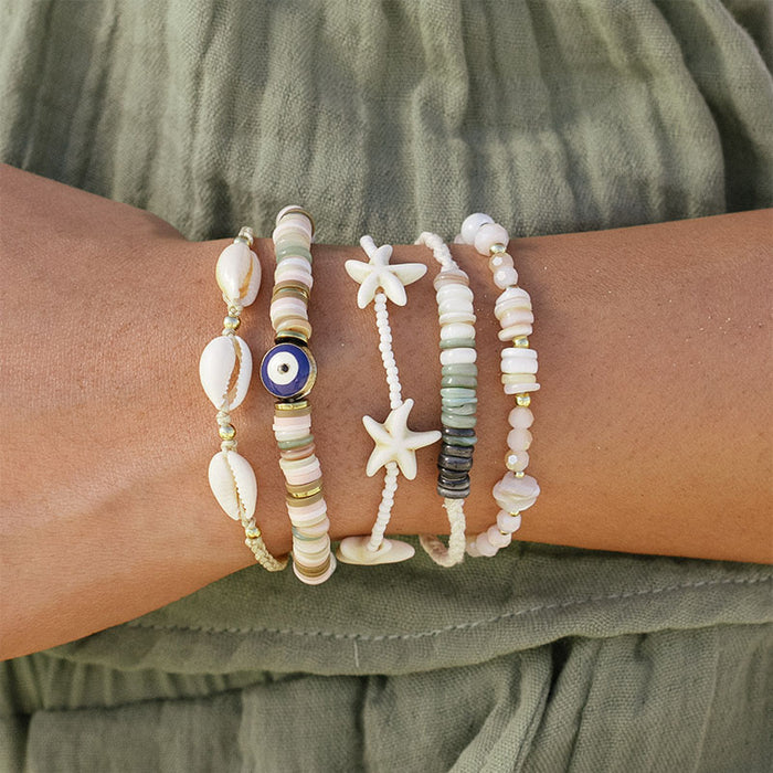 Oyster Cove Crystal Tide Bracelet, stacked on wrist