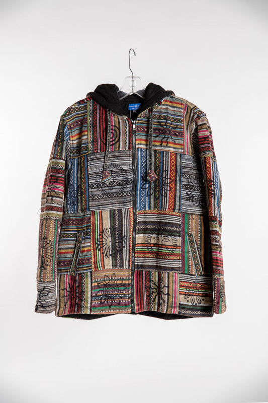 The Black Pahadi Patchwork Jacket