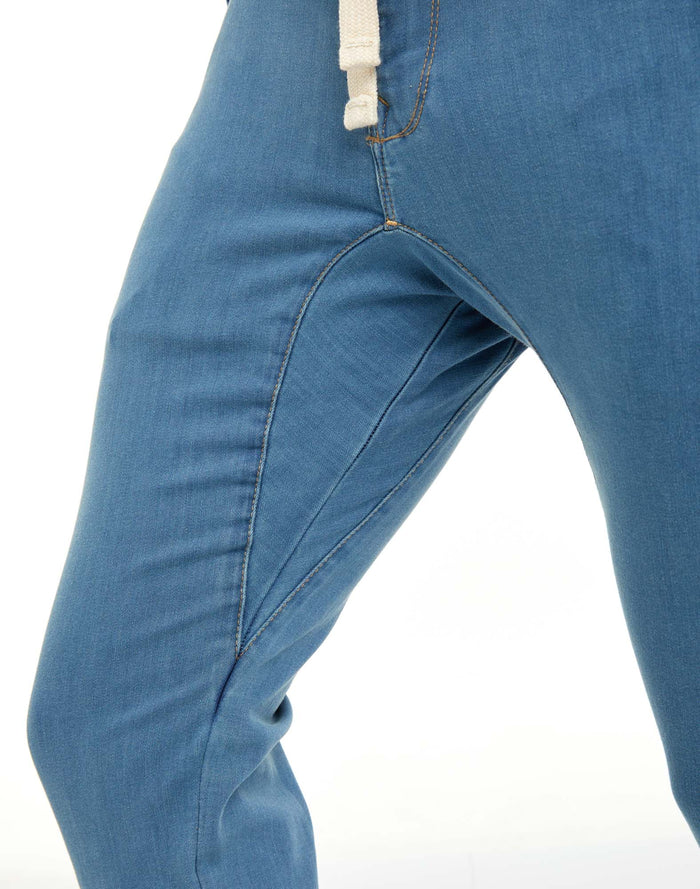 pantalon tapered indigo PULLIN en coton