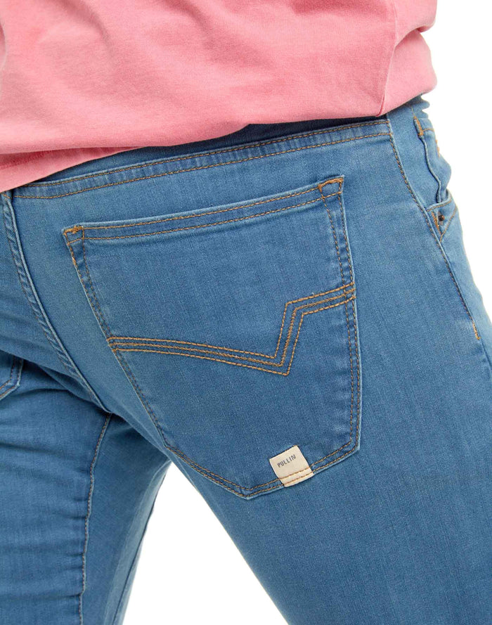 pantalon tapered indigo PULLIN en coton