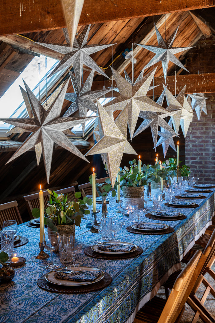 boho star decoration pack set up at bohemian dinner