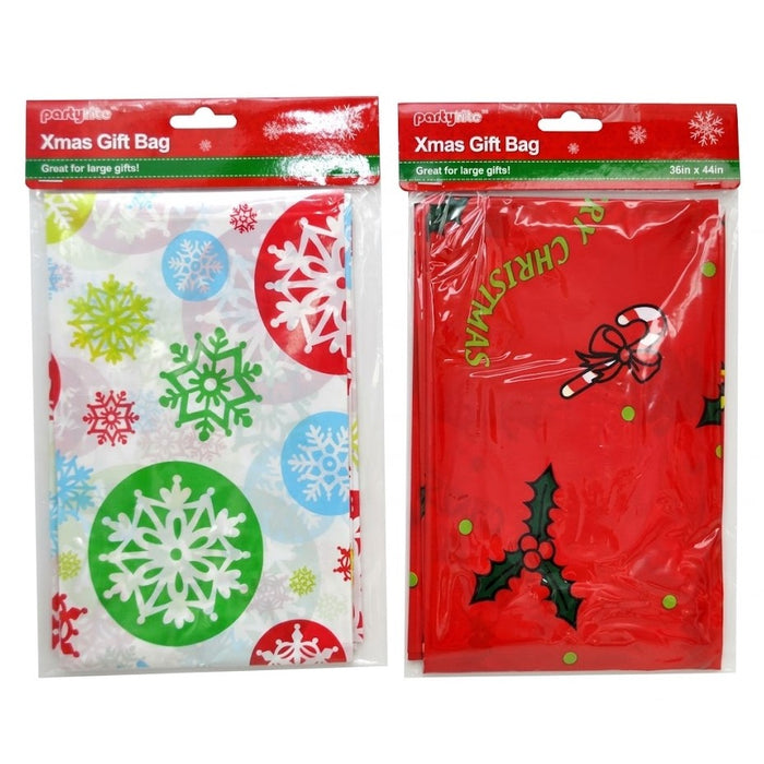 PartyRite Giant Xmas Gift Bag with Name Card, 36" x 44", Jumbo Present Sack, Wholesale