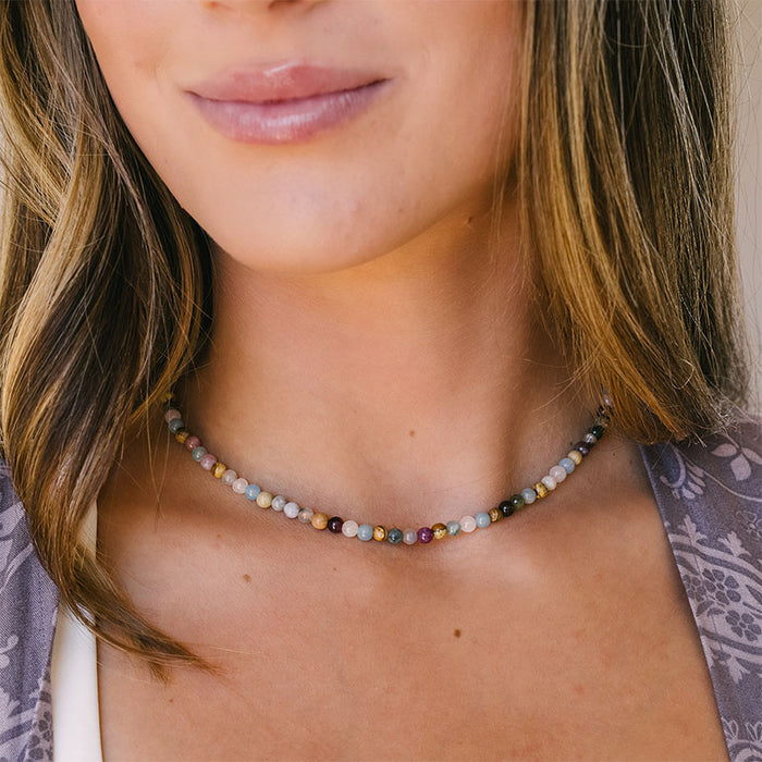 Peace + Happiness 4mm Healing Necklace