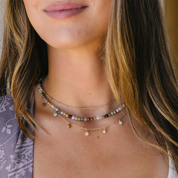 Peace + Happiness 4mm Healing Necklace