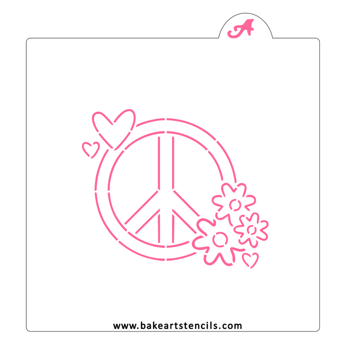 Peace Love PYO Stencil bakeartstencil