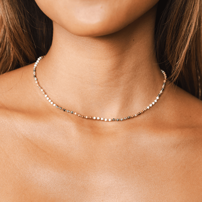 Peace Protector 2mm Healing Necklace, worn on the neck