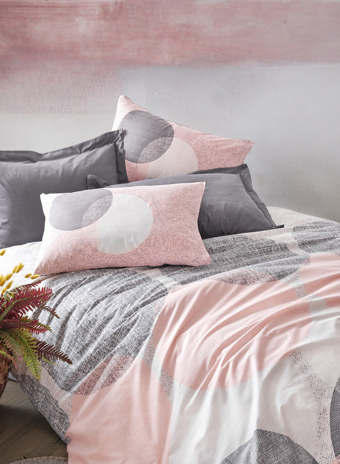 Peach Circles Duvet Cover Set | Pink