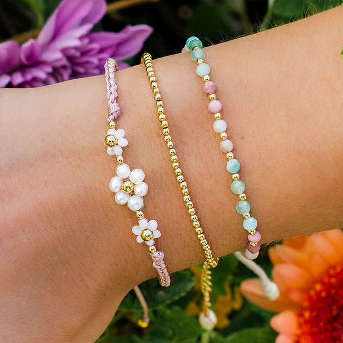 Peony Garden Party Bracelet, stacked on wrist