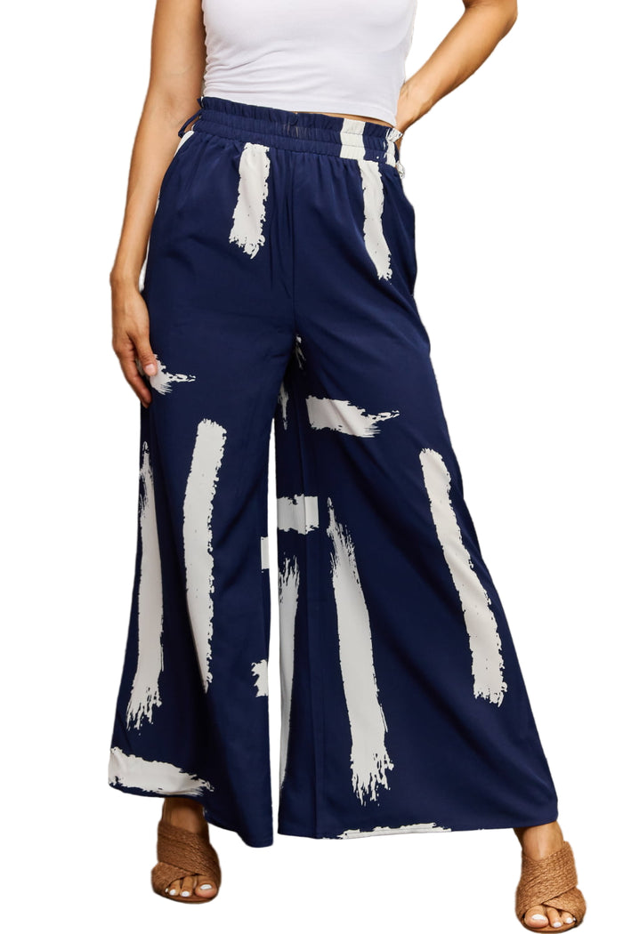 Perfee Printed Wide Leg Long Pants