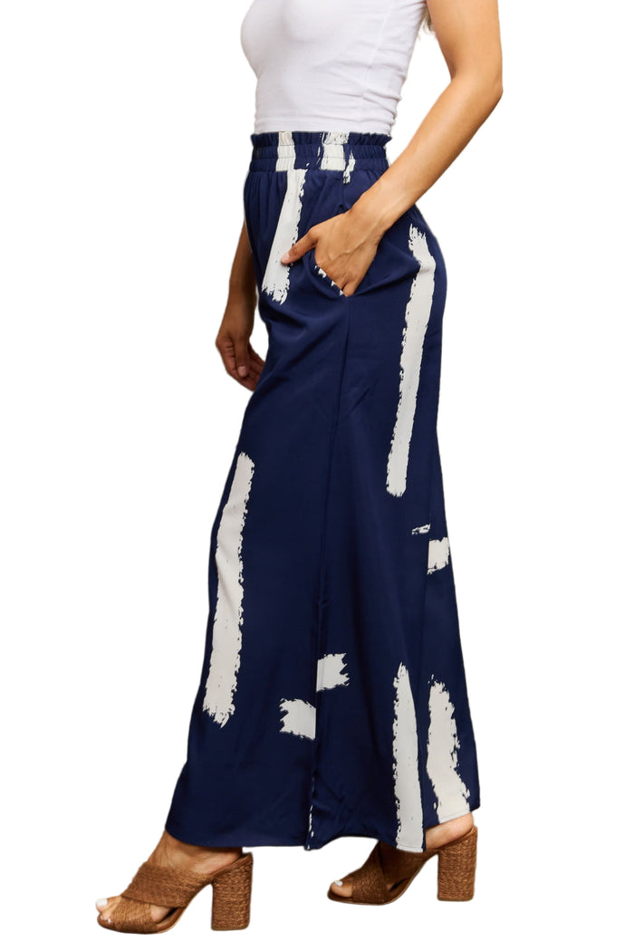 Perfee Printed Wide Leg Long Pants