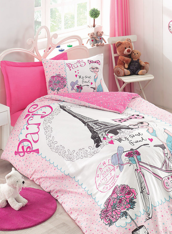Pink Paris Duvet Cover Set | Pink