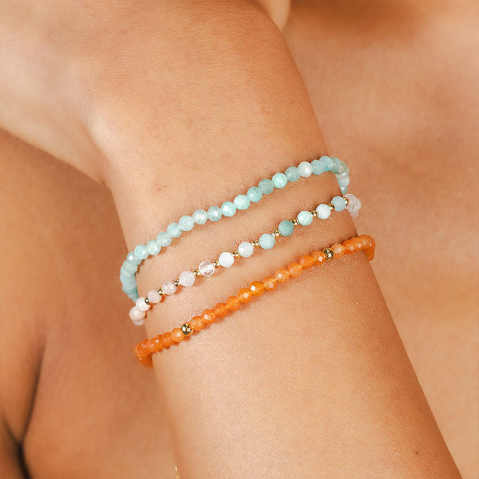 Positive Energy 3mm Healing Bracelet, stacked on wrist