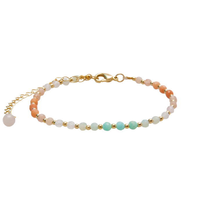 Positive Energy 3mm Healing Necklace + Bracelet Set, flat lay bracelet