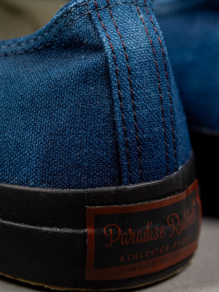 Pras shellcap low sneakers indigo hand dyed rubber sole