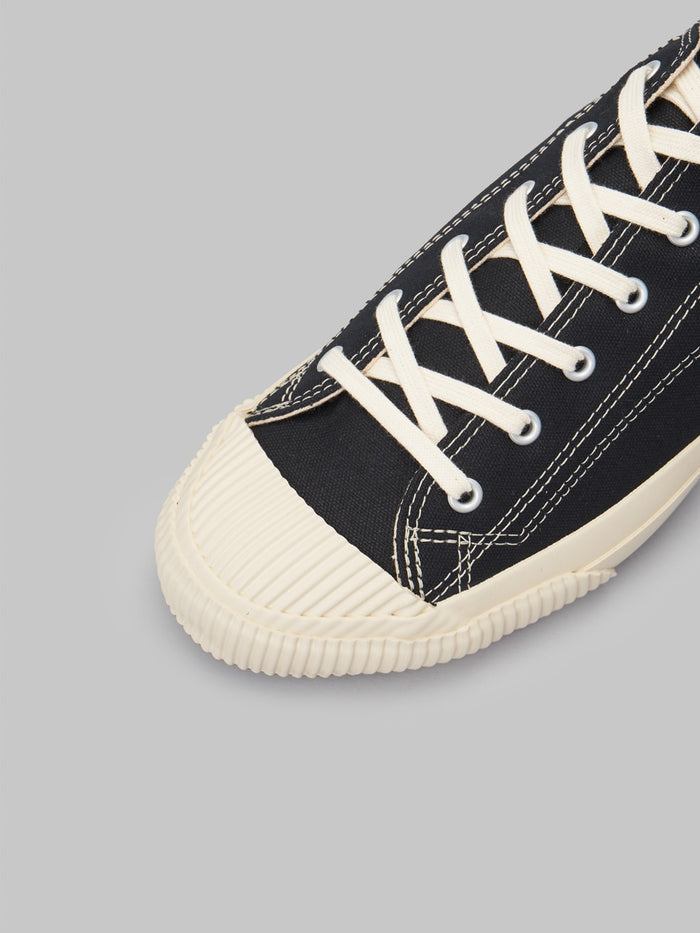 Pras shellcap low sneakers kuro off black vintage inspired