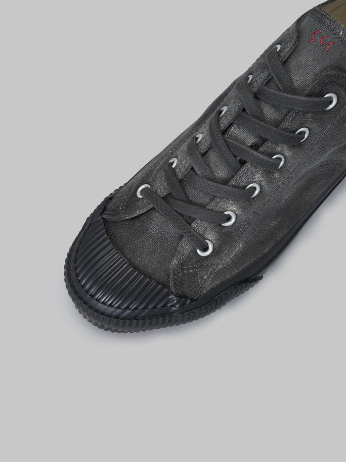 pras low shellcap sumi hand dyed black sneakers toe