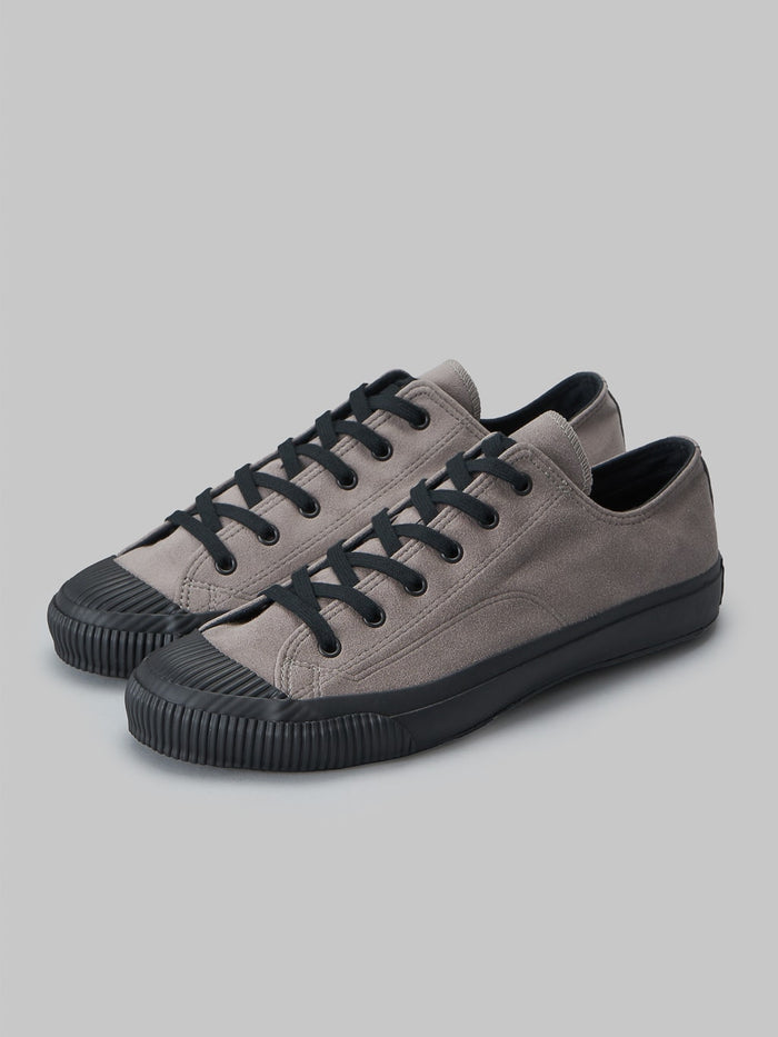 Pras shellcap low vegan sneakers suede grey black vintage inspired