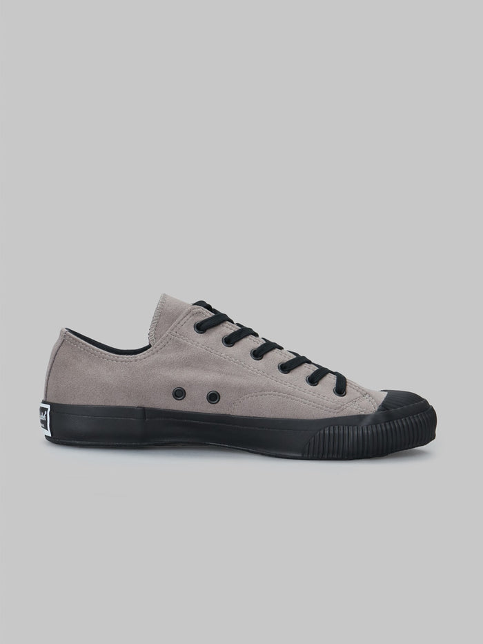 Pras shellcap low vegan sneakers suede grey black ventilation holes