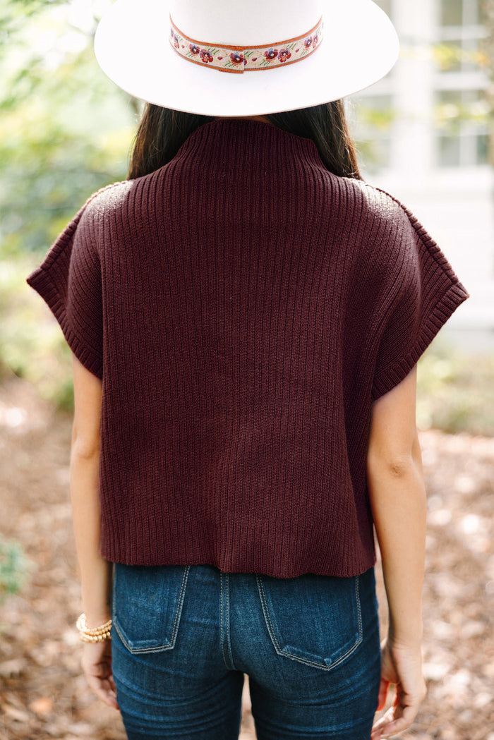 Pull à manches courtes en tricot côtelé *