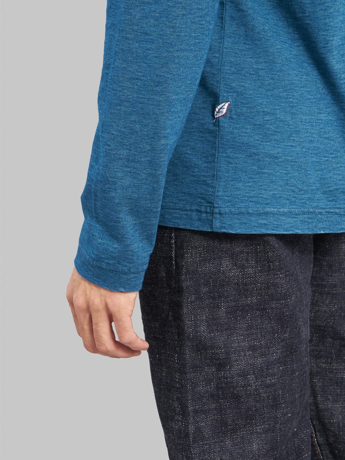 pure blue japan greencast tshirt sleeve stitching
