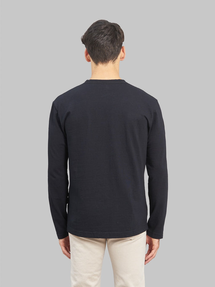 pure blue japan black tshirt model back fit