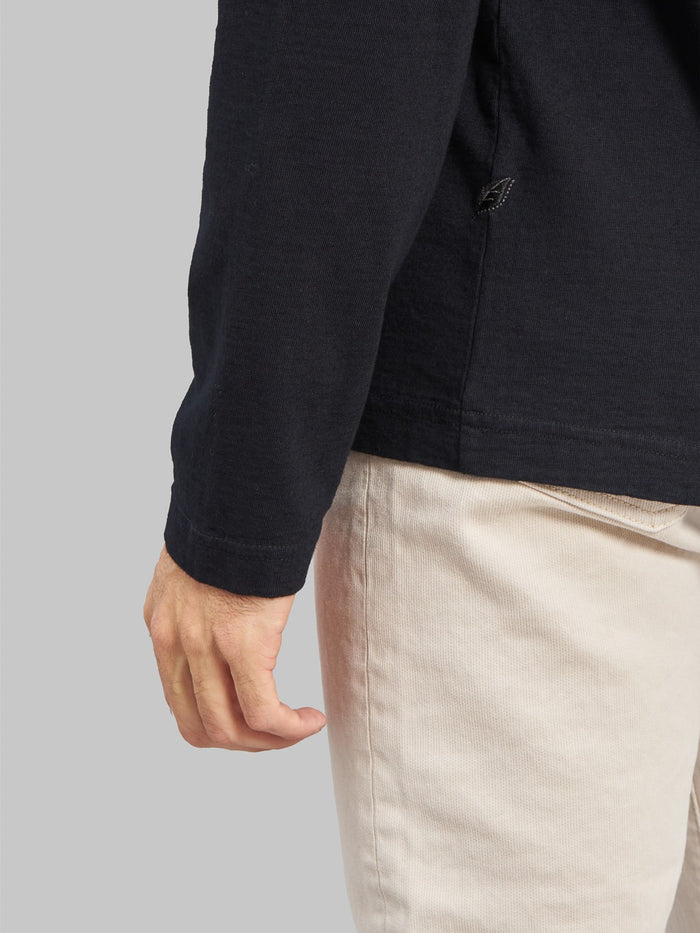 pure blue japan black tshirt sleeve stitching