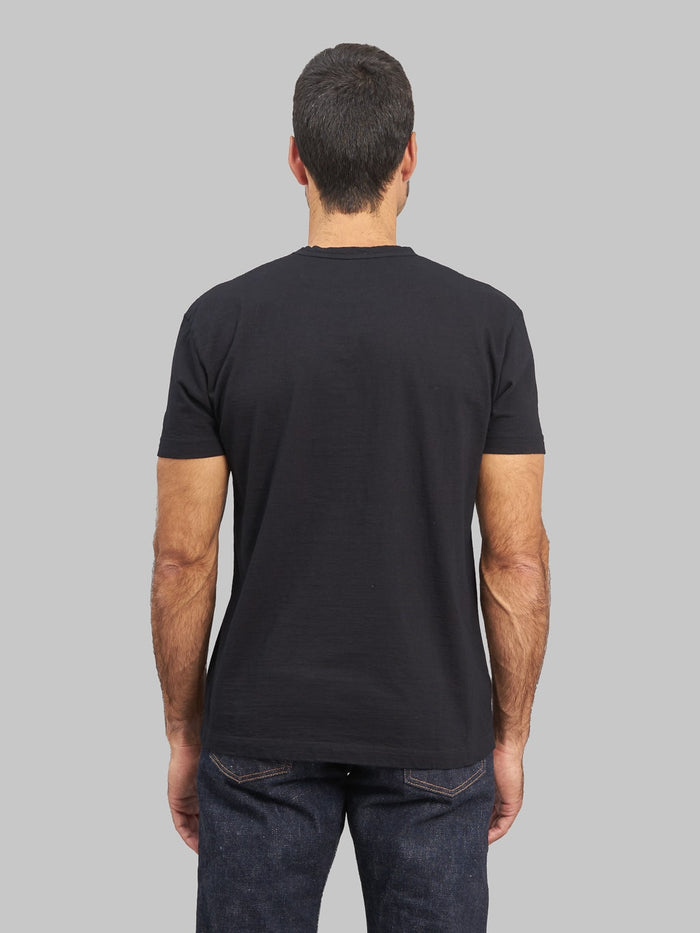 Pure Blue Japan SS5011 Black Indigo Dyed Crewneck TShirt back fit