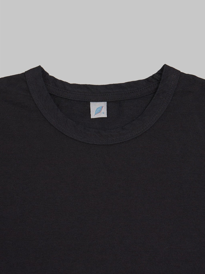 Pure Blue Japan SS5011 Black Indigo Dyed Crewneck TShirt collar