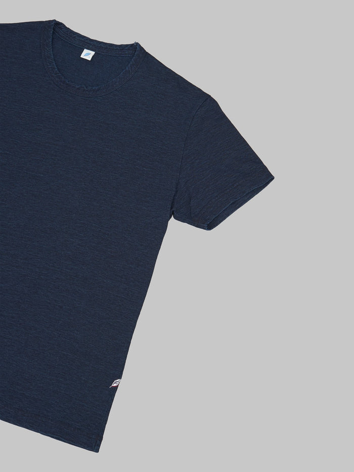 Pure blue japan indigo dyed crewneck tshirt short sleeve