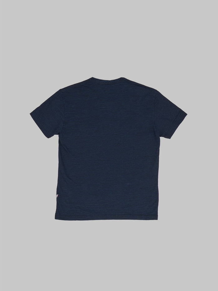 Pure blue japan indigo dyed crewneck tshirt back view