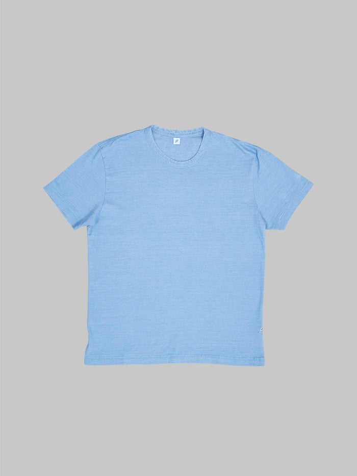 pure blue japan pale indigo dyed crewneck tshirt front