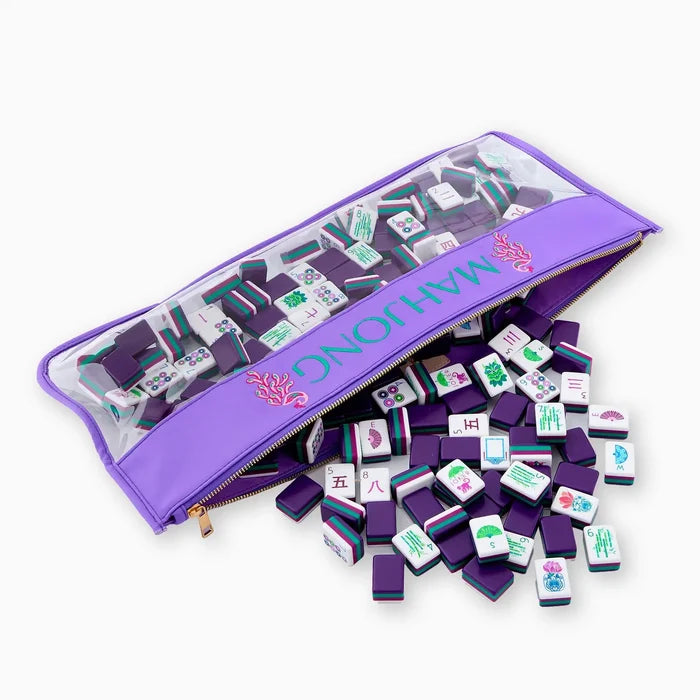 Purple Peacock Mahjong Bag